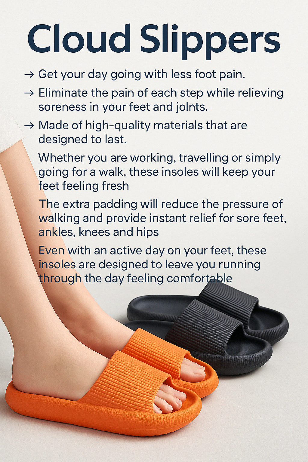 Cloud Slippers | Cushioned Slip-Resistant Slides