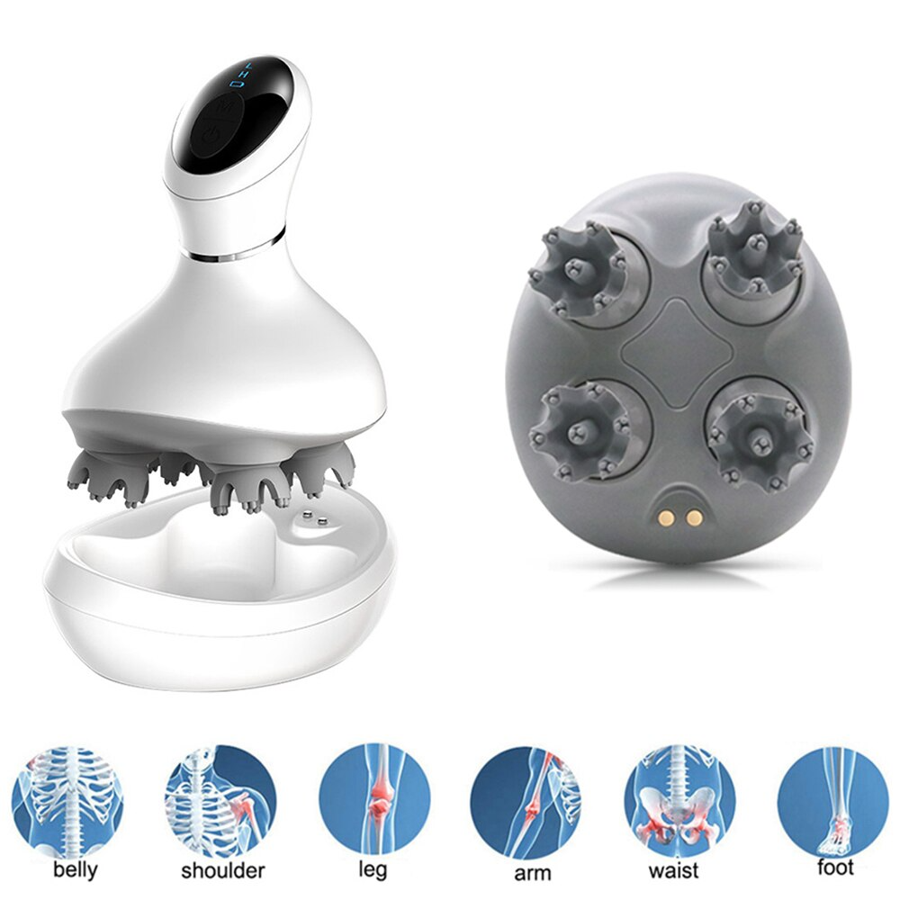 Two massage devices on a white background with icons indicating different body parts.