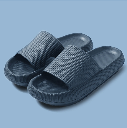 Pair of blue slides on a light blue background