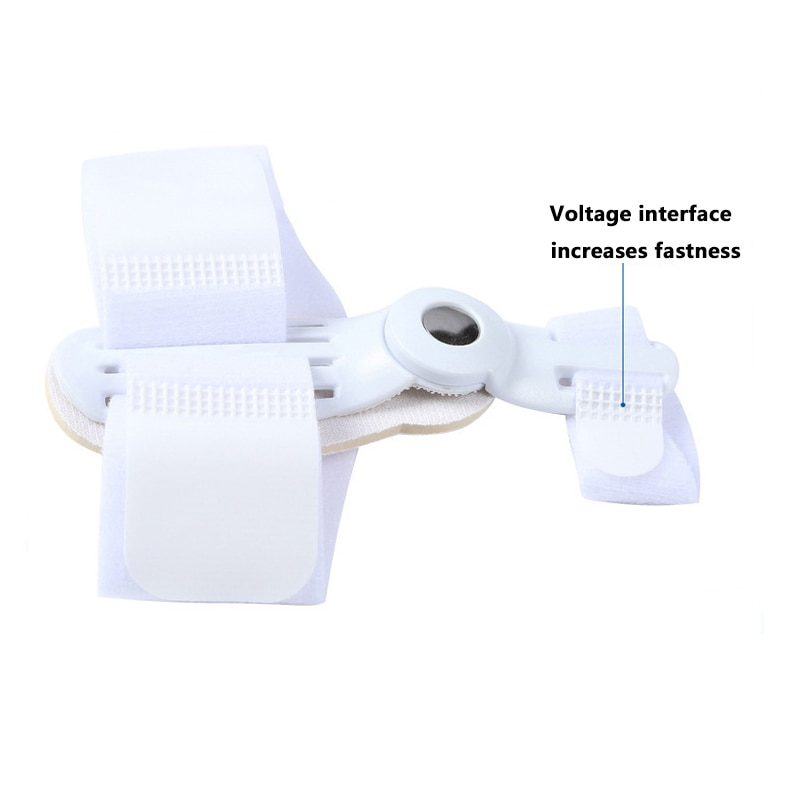 Close-up of a white electronic component with text indicating 'Voltage interface increases fastness' on a white background.