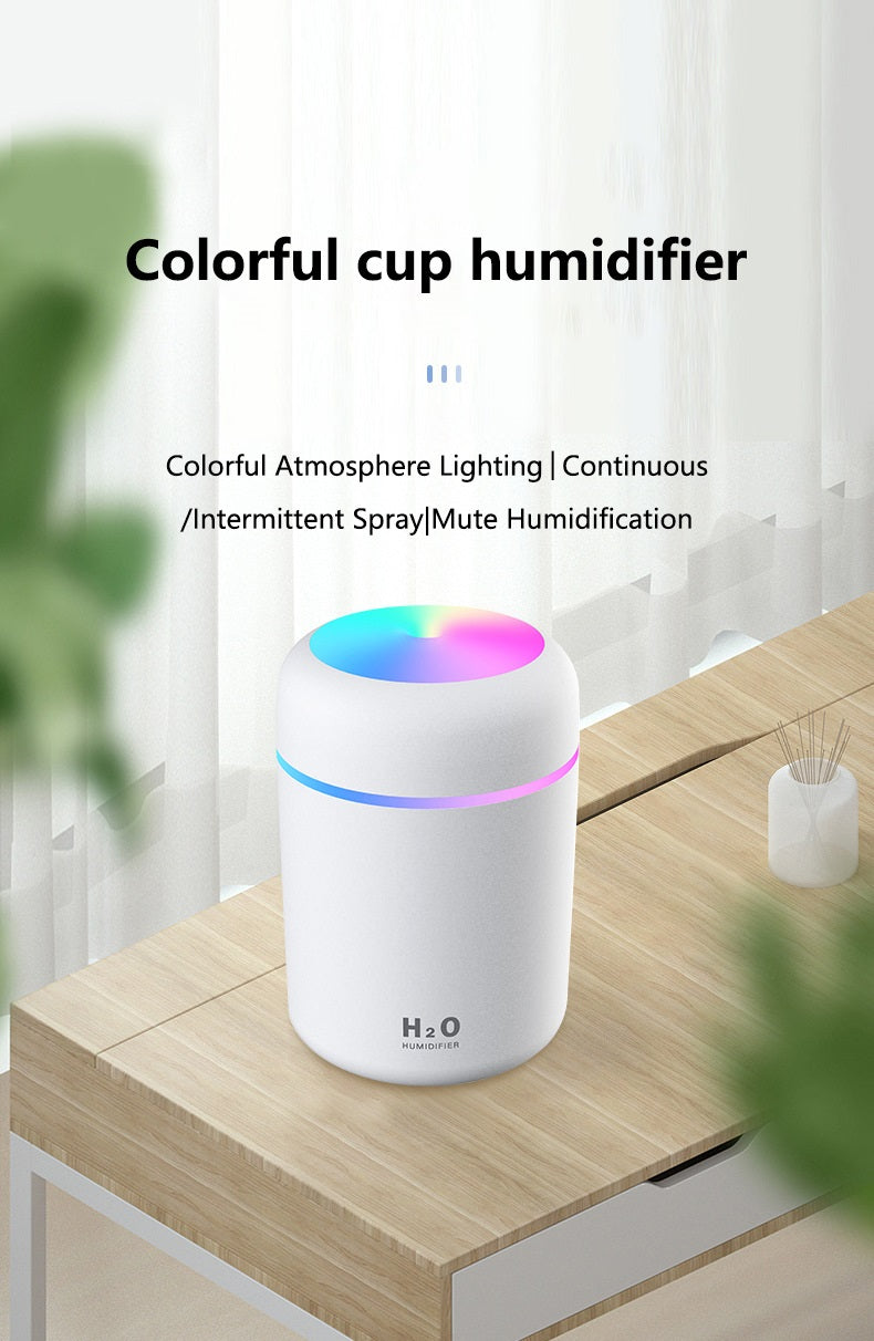 Portable Aroma Diffuser Humidifier (LED, 260–300ml)