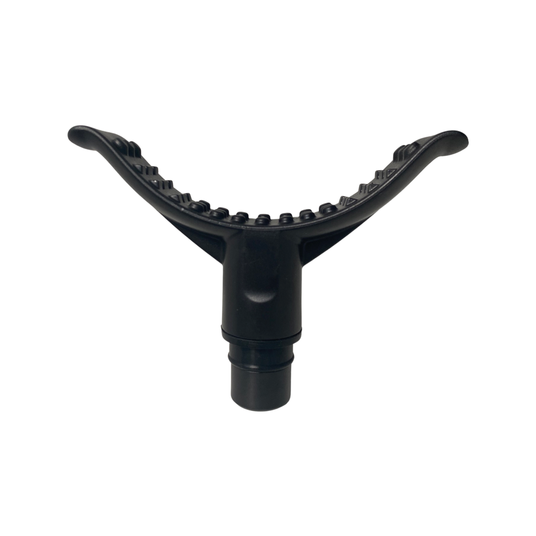 Eight massage gun attachments, front view, 12.5–13mm compatible set in durable ABS, designed for quick swap and targeted muscle work.