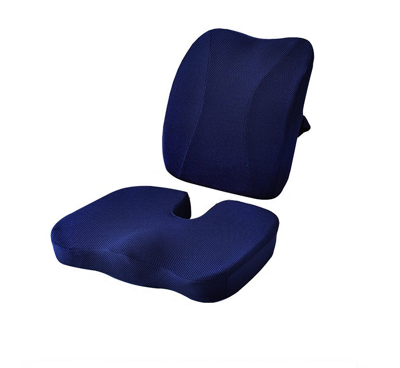 Memory foam seat cushion pad, front view, showing extra-dense charcoal foam with removable washable cover designed to support hips and tailbone on any chair.