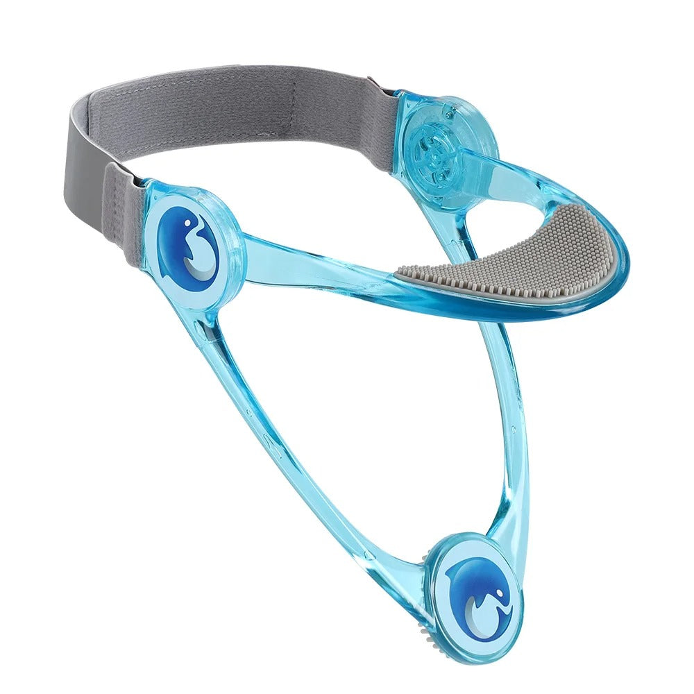 Adjustable folding neck brace in lightweight PC and TPU, front hero view, showing 360 degree rotating support for posture.