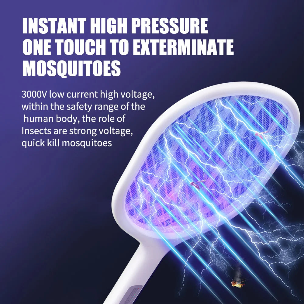 Electric Insect Swatter Racket | 2-in-1 Trap Lamp