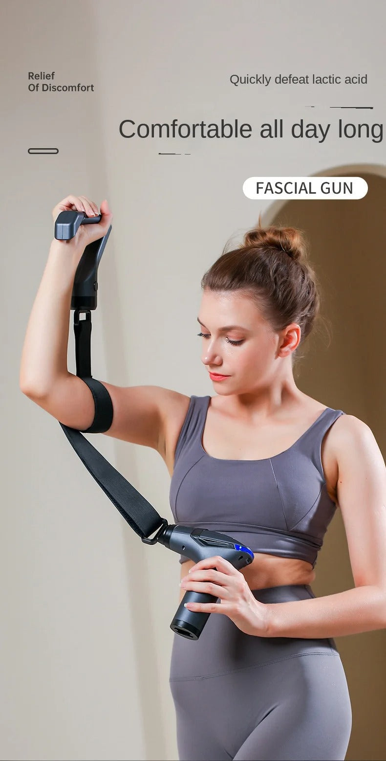 Long Handle Fascia Massage Gun | 12-Speed Relief