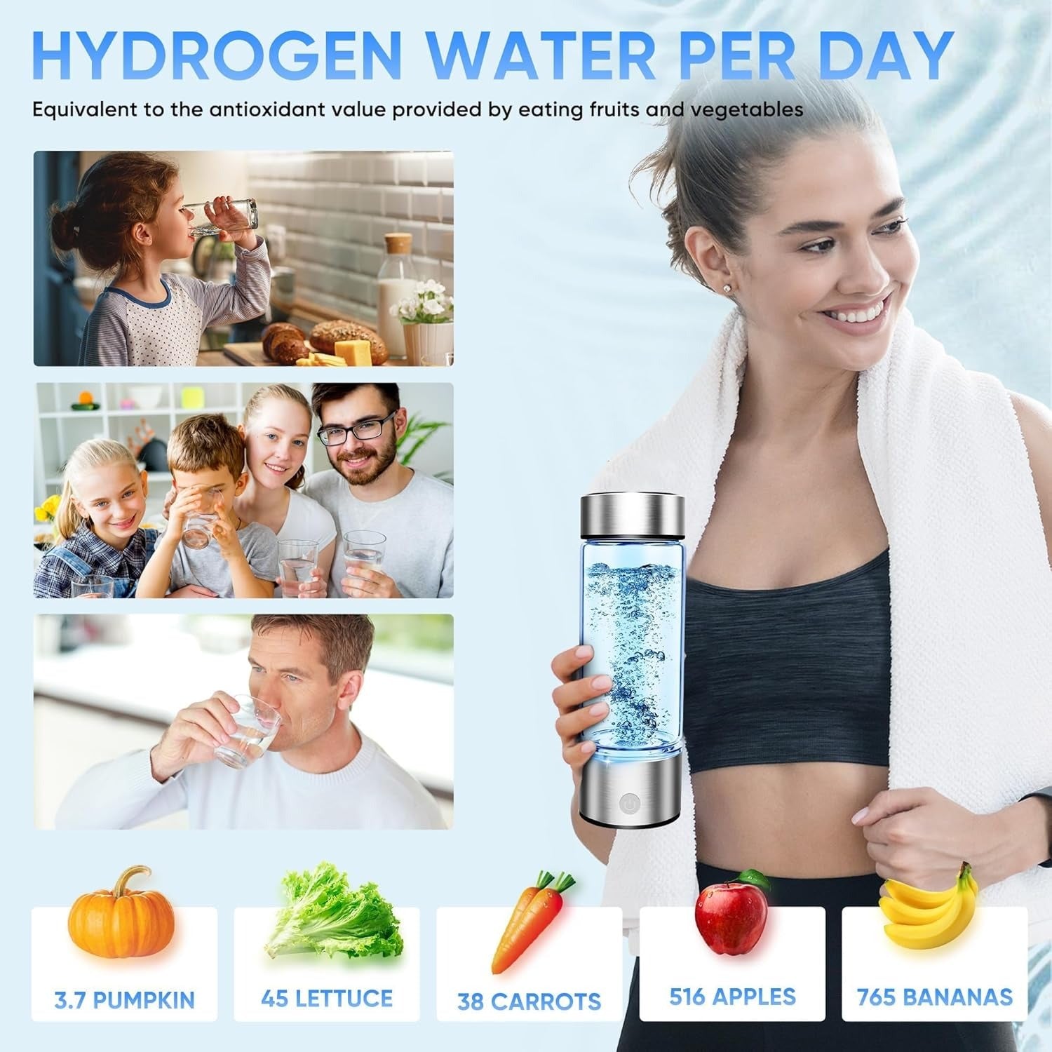 Portable Hydrogen Water Cup | 420ml Bottle