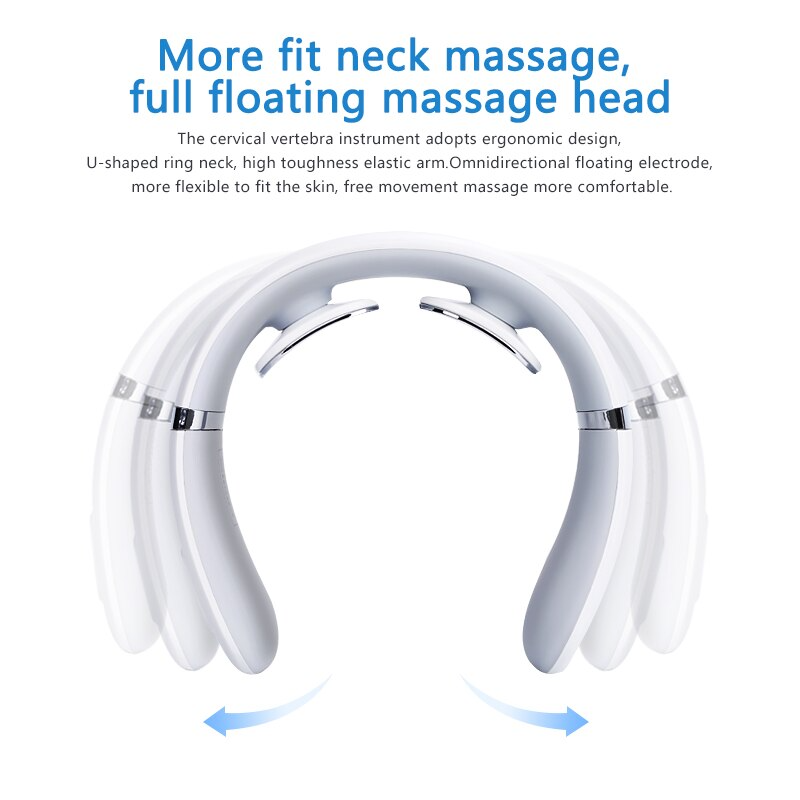 Neck massager with text on a white background