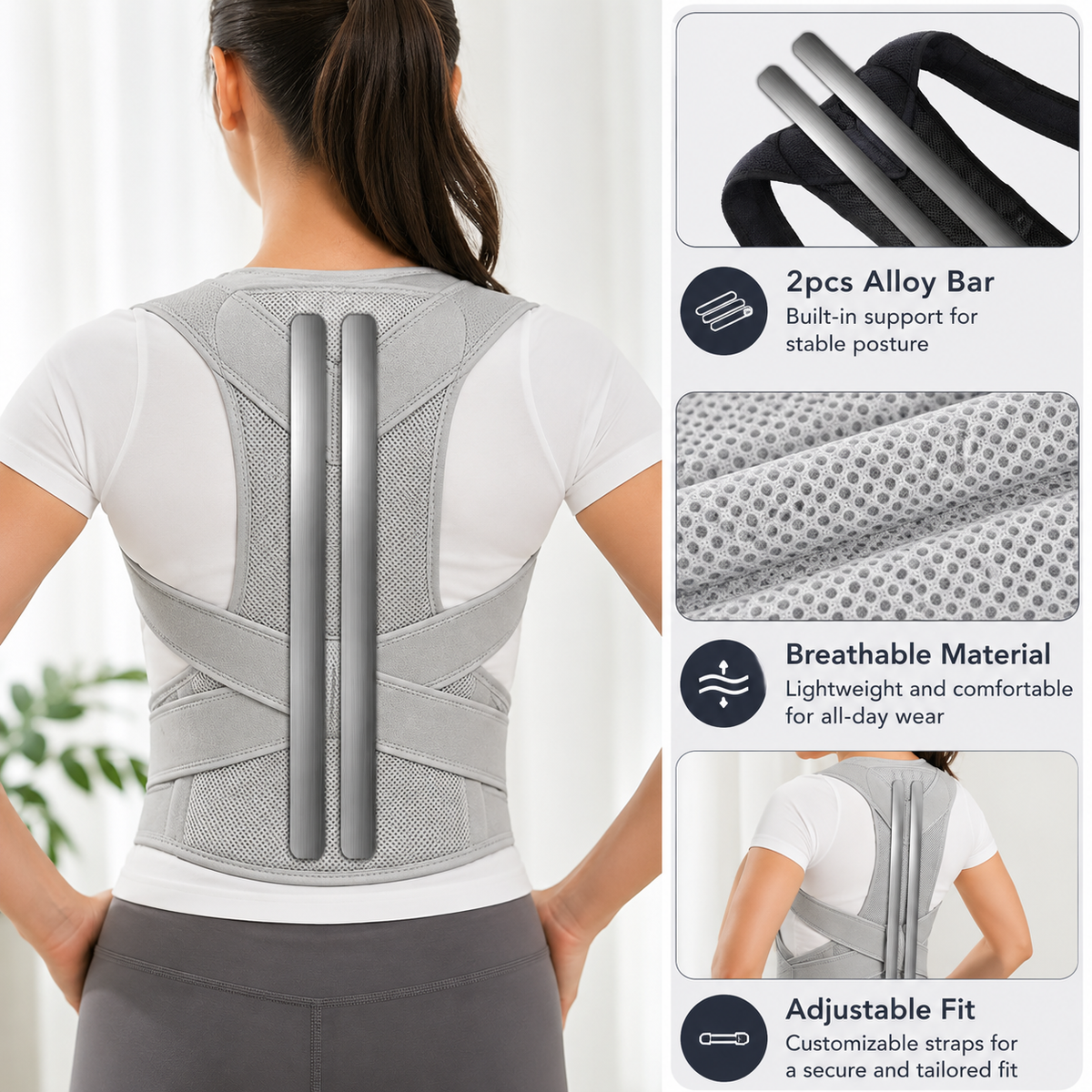 Adjustable Back & Shoulder Posture Brace