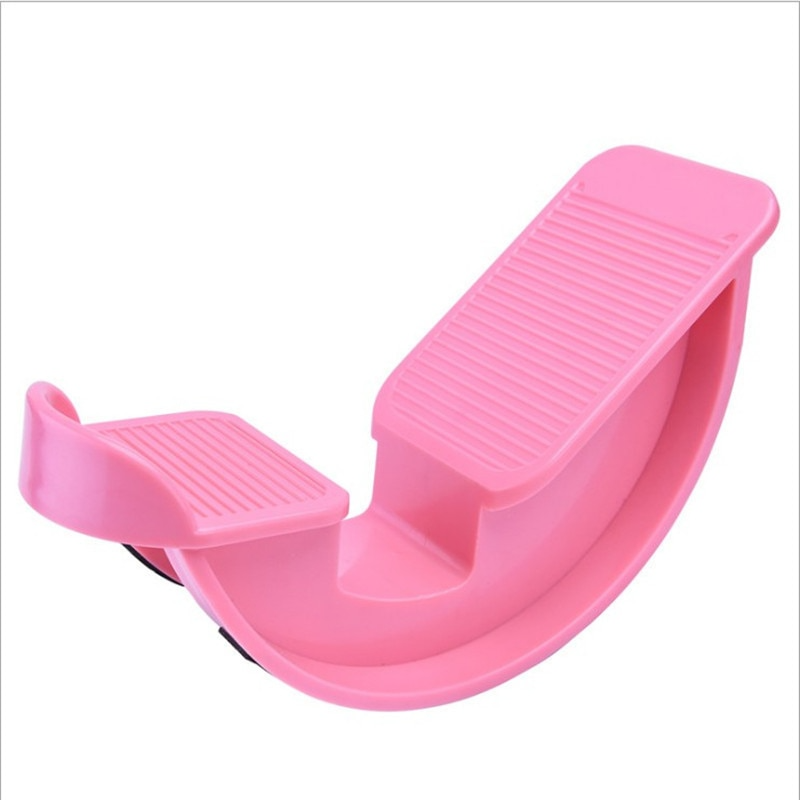 Pink plastic step platform on a white background