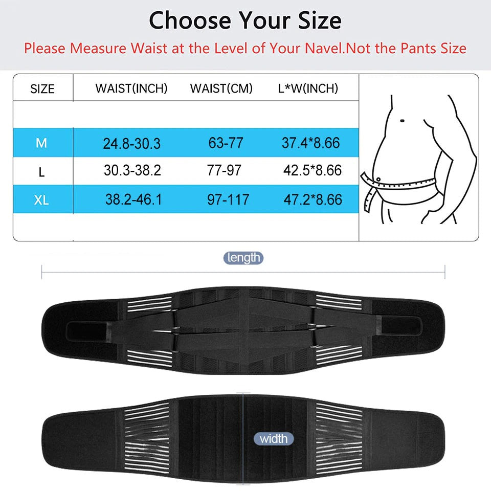 Lower Back Brace | 6 Stay Anti Skid Lumbar Support