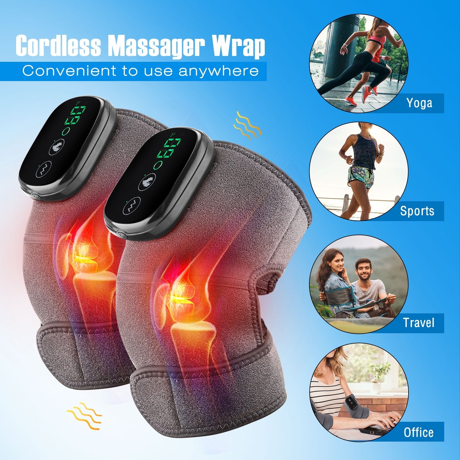 Thermal Knee Massager | Heat & Vibration (3-in-1)