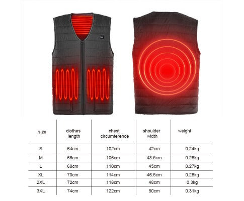 USB Heated Vest | Unisex Winter Core Warmer
