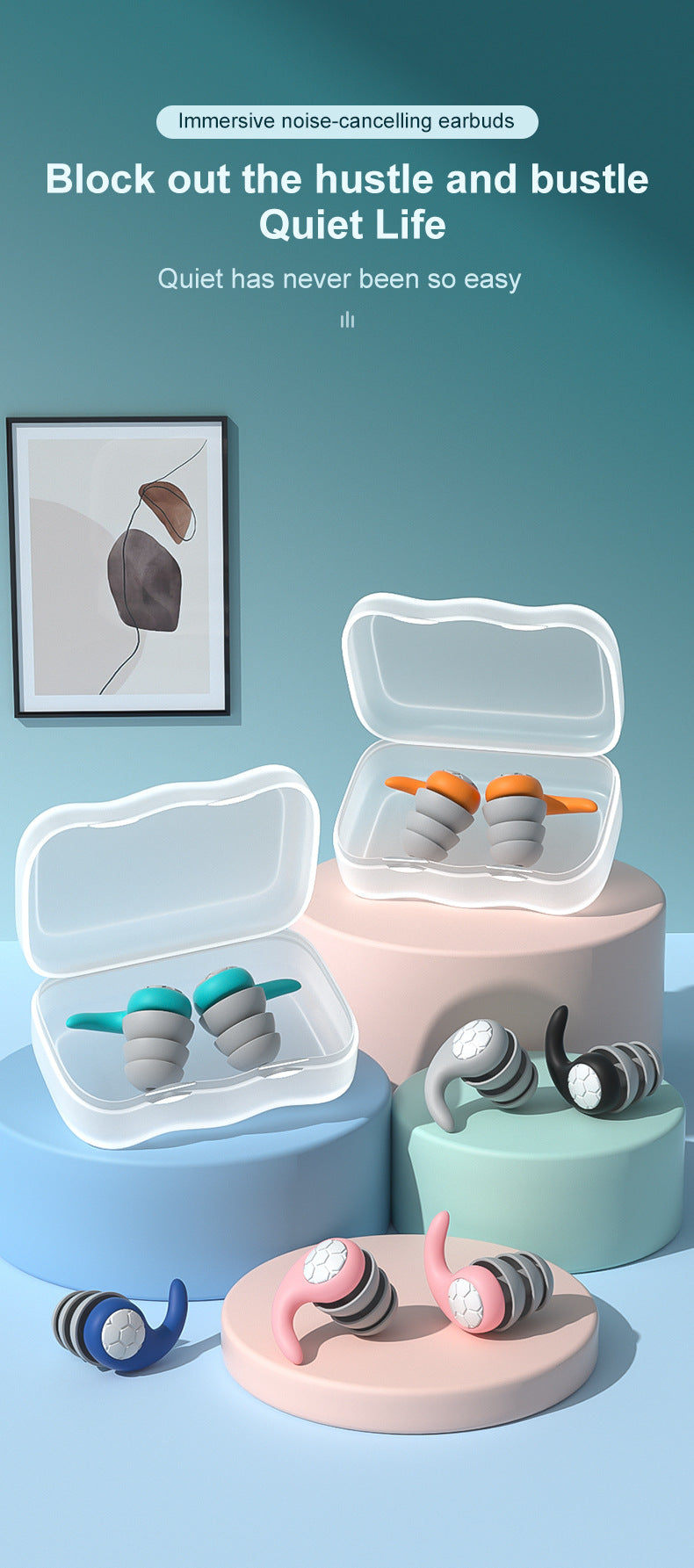 Calming Sleep Noise Cancelling Earplugs | Soft Comfort