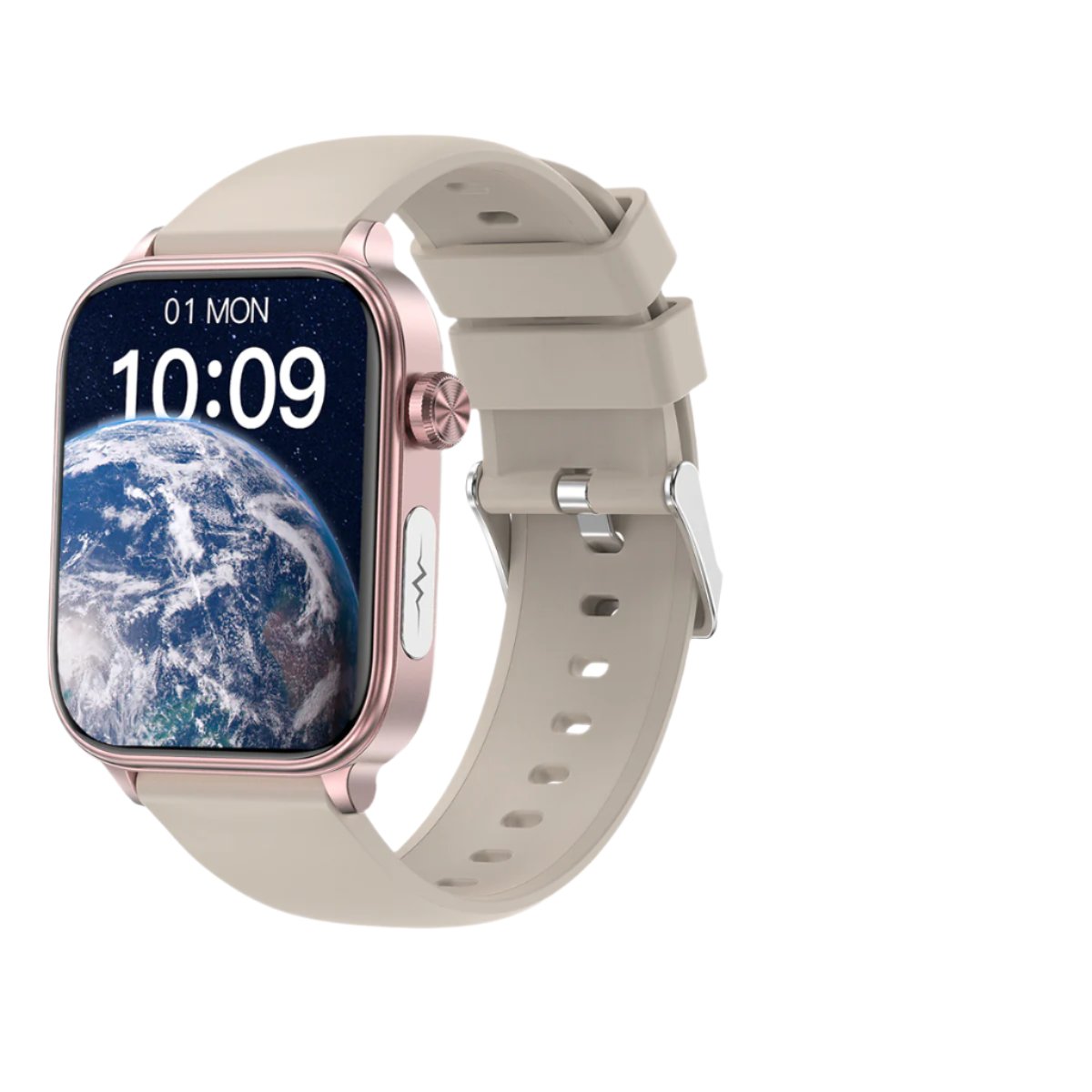 Health and fitness smart watch with 1.96 inch IPS touchscreen, front view showing heart rate and daily activity tracking.