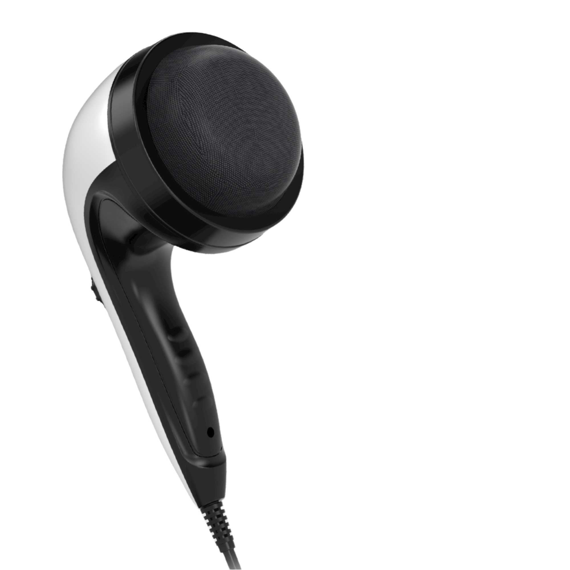 Black and white hair dryer on a white background